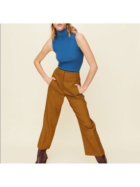Aritzia Little Moon Malva Check Print High Waisted Croppes Pants, size 0